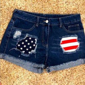 American Flag Jean shorts